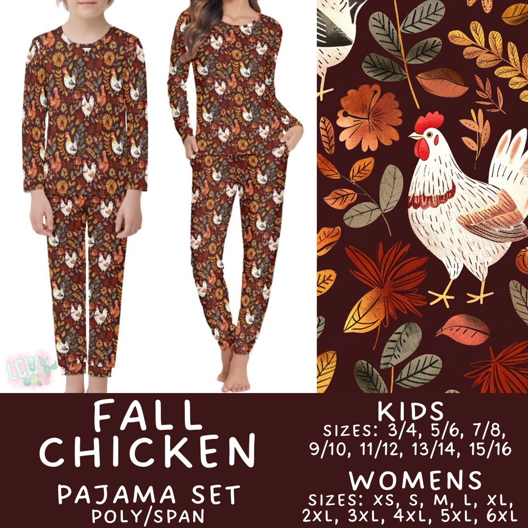 Preorder Custom Family PJ Sets - Fall Chicken - Closes 3 Sep - ETA late Nov 2025