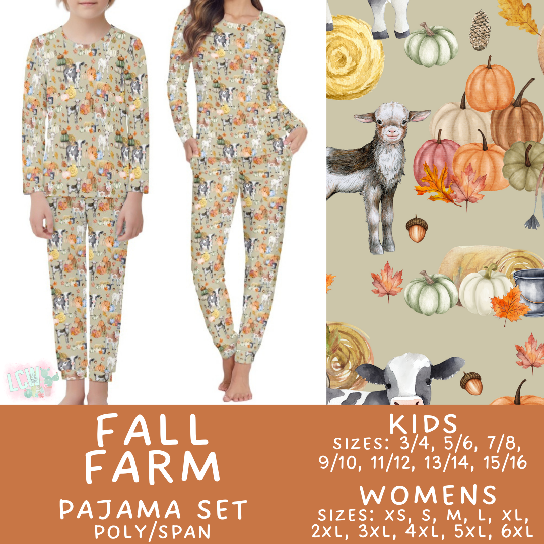 Preorder Custom Family PJ Sets - Fall Farm - Closes 3 Sep - ETA late Nov 2025