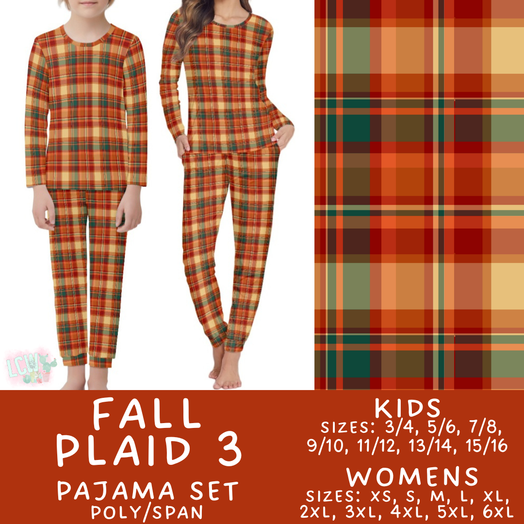 Preorder Custom Family PJ Sets - Fall Plaid 3 - Closes 3 Sep - ETA late Nov 2025