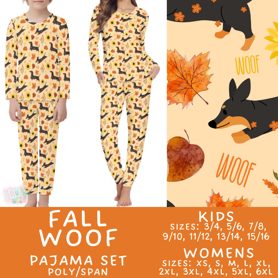 Preorder Custom Family PJ Sets - Fall Woof - Closes 3 Sep - ETA late Nov 2025