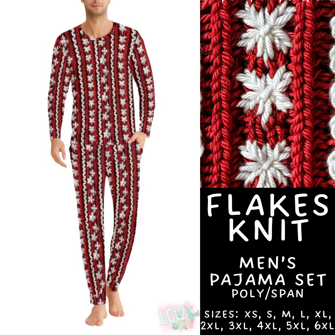 Preorder Custom Christmas Family PJ Sets - Flakes Knit - Closes 12 Sep - ETA late Nov 2025