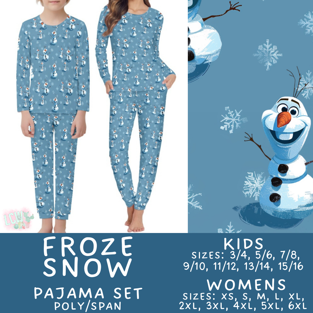 Preorder Custom Christmas Family PJ Sets - Froze Snow - Closes 12 Sep - ETA late Nov 2025