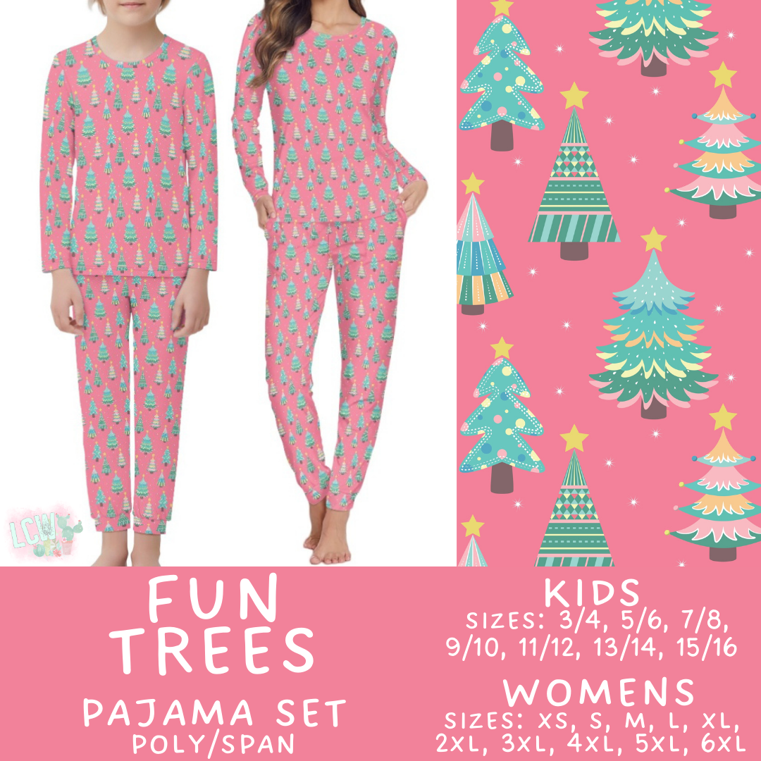 Preorder Custom Christmas Family PJ Sets - Fun Trees - Closes 12 Sep - ETA late Nov 2025
