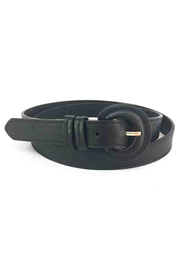 Faux Leather Round Buckle Belts - Assorted Colours