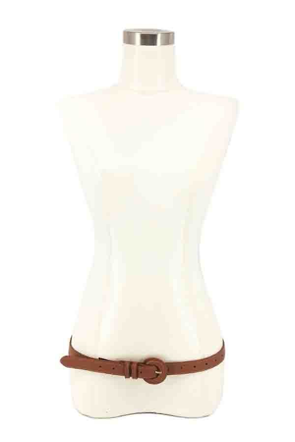 Faux Leather Round Buckle Belts - Assorted Colours