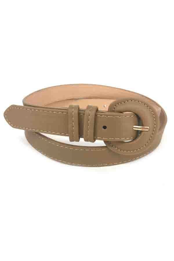 Faux Leather Round Buckle Belts - Assorted Colours