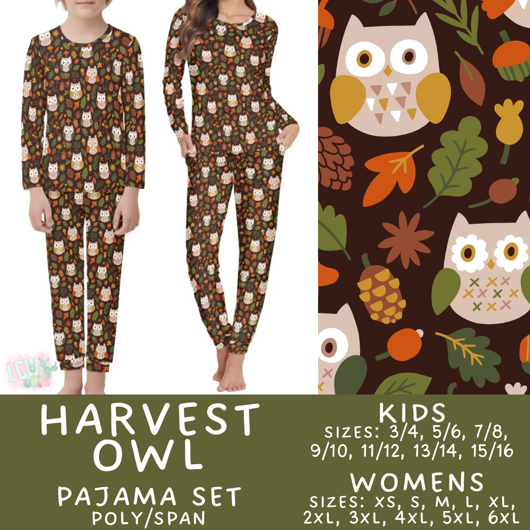 Preorder Custom Family PJ Sets - Harvest Owl - Closes 3 Sep - ETA late Nov 2025