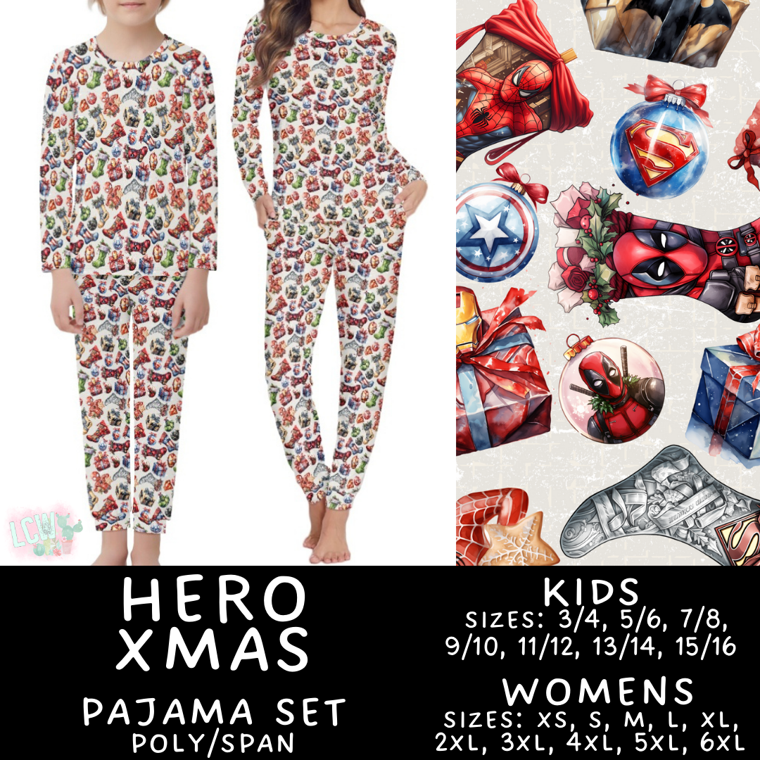 Preorder Custom Christmas Family PJ Sets - Hero Xmas - Closes 12 Sep - ETA late Nov 2025