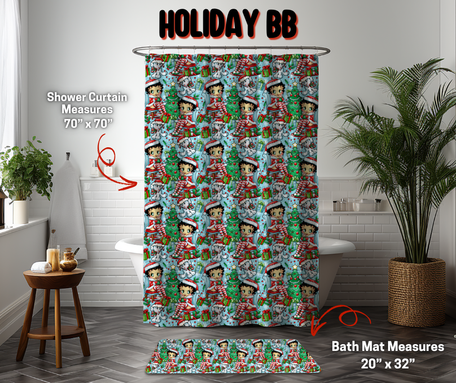 Preorder Custom Shower Curtain / Bath Mat - Holiday BB - Closes 8 Sep - ETA early Jan 2026