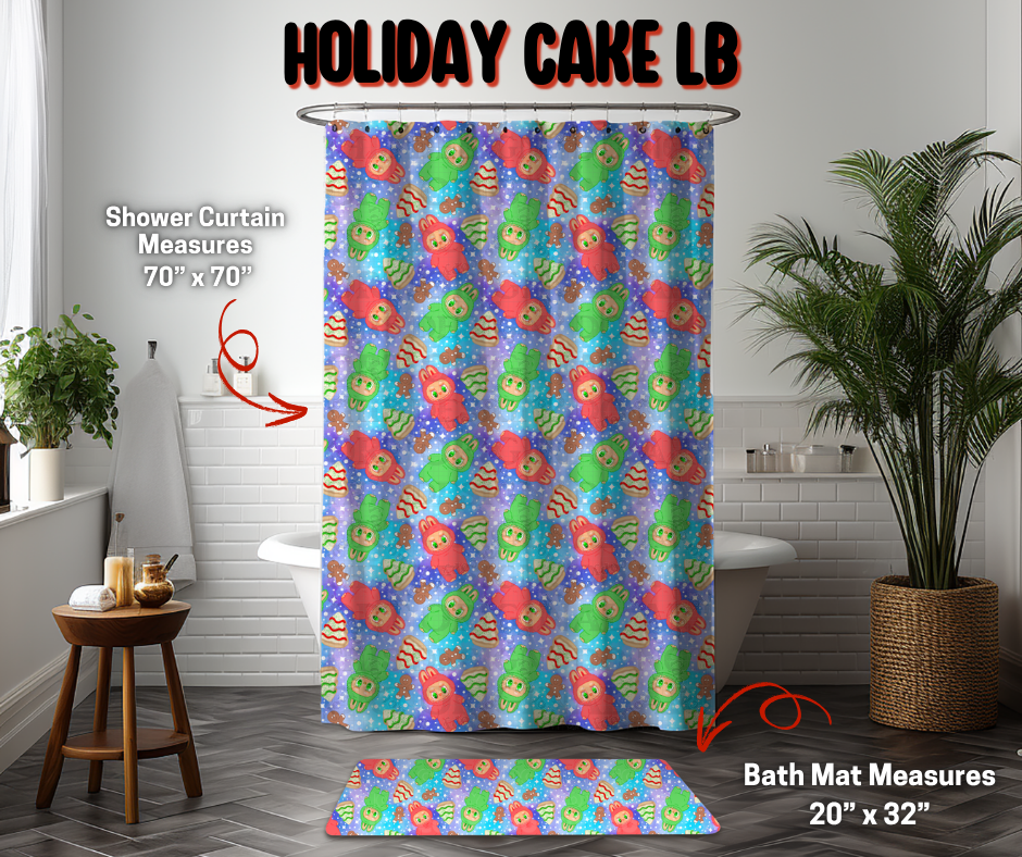 Preorder Custom Shower Curtain / Bath Mat - Holiday Cake LB - Closes 8 Sep - ETA early Jan 2026