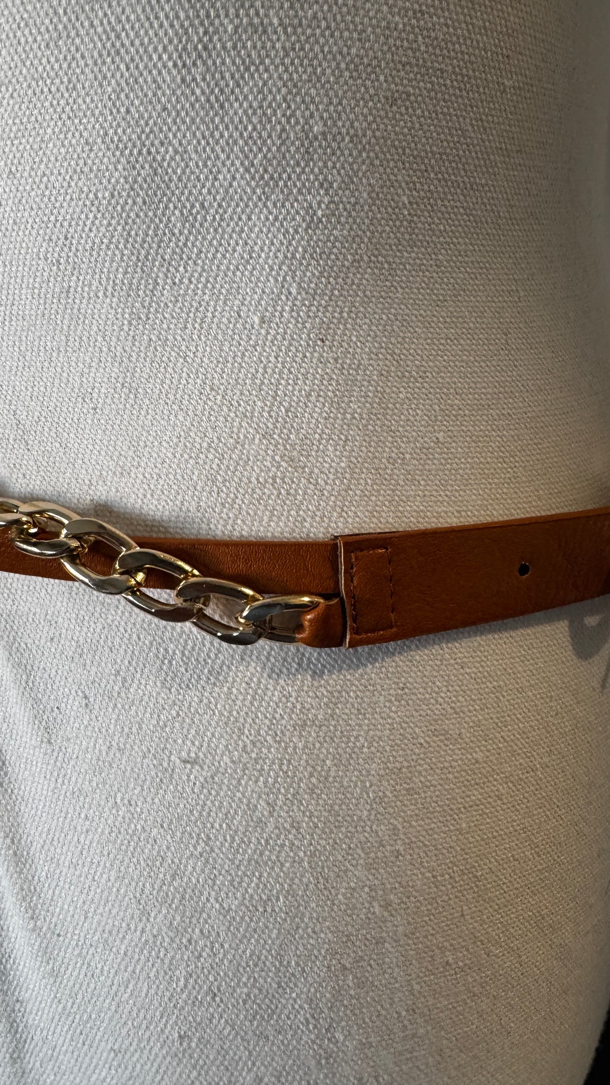 Faux Leather Gold Buckle and Chain Belts - Assorted Colours