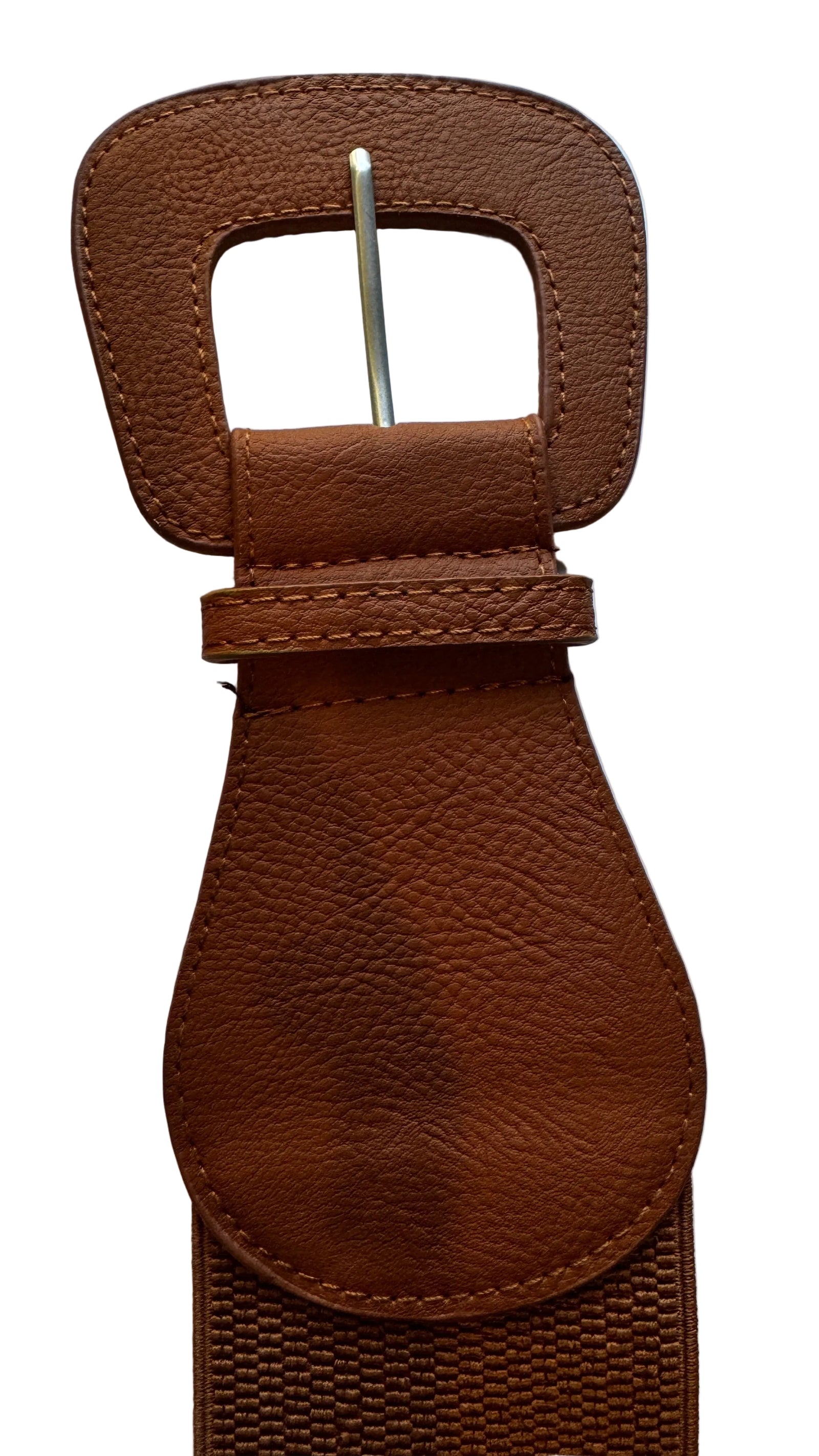 Midi Size Modern Elastic Belt Brown