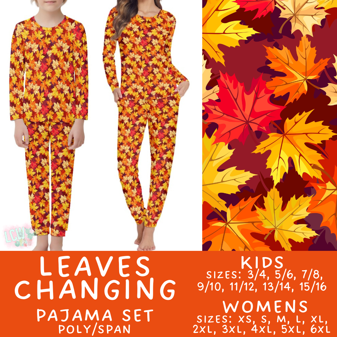 Preorder Custom Family PJ Sets - Leaves Changing - Closes 3 Sep - ETA late Nov 2025