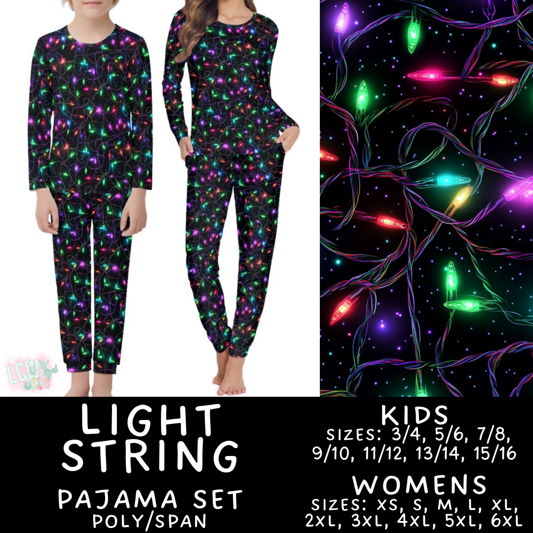 Preorder Custom Christmas Family PJ Sets - Light String - Closes 12 Sep - ETA late Nov 2025