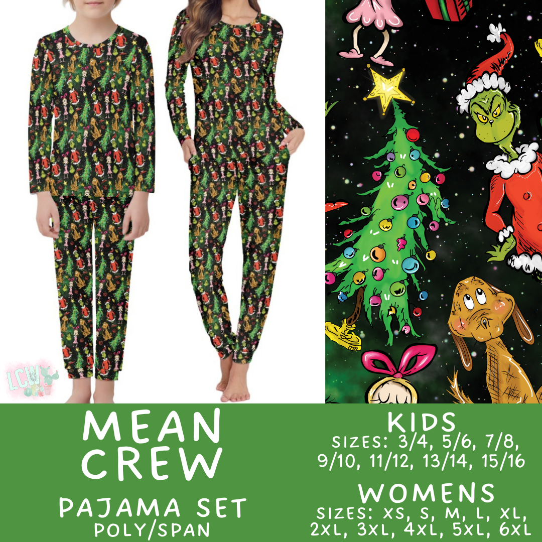 Preorder Custom Christmas Family PJ Sets - Mean Crew - Closes 12 Sep - ETA late Nov 2025