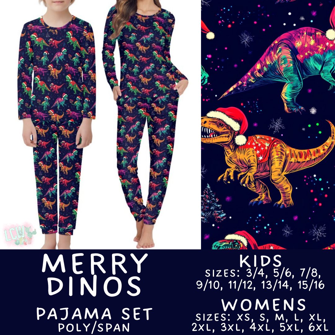 Preorder Custom Christmas Family PJ Sets - Merry Dinos - Closes 12 Sep - ETA late Nov 2025
