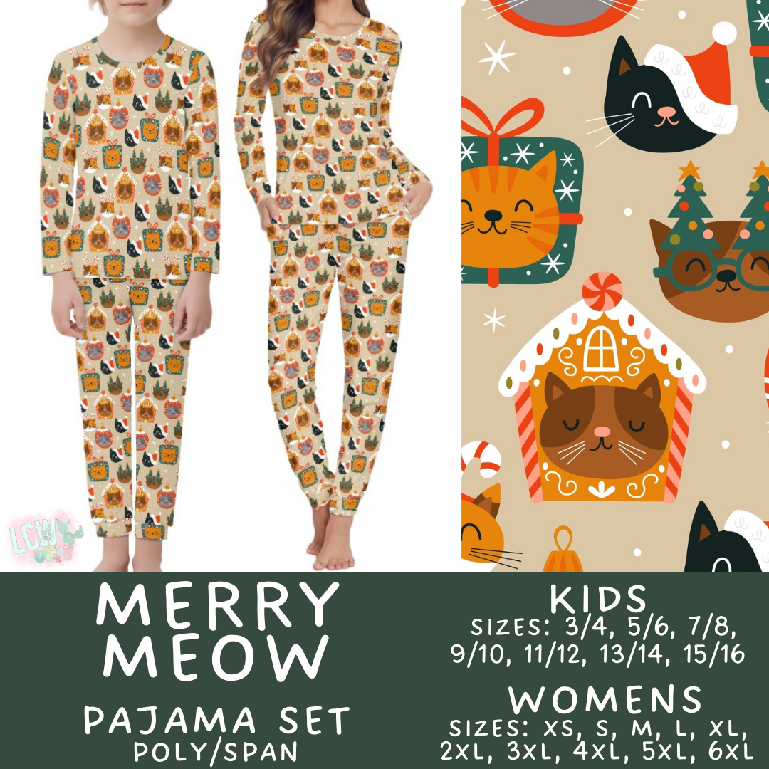 Preorder Custom Christmas Family PJ Sets - Merry Meow - Closes 12 Sep - ETA late Nov 2025