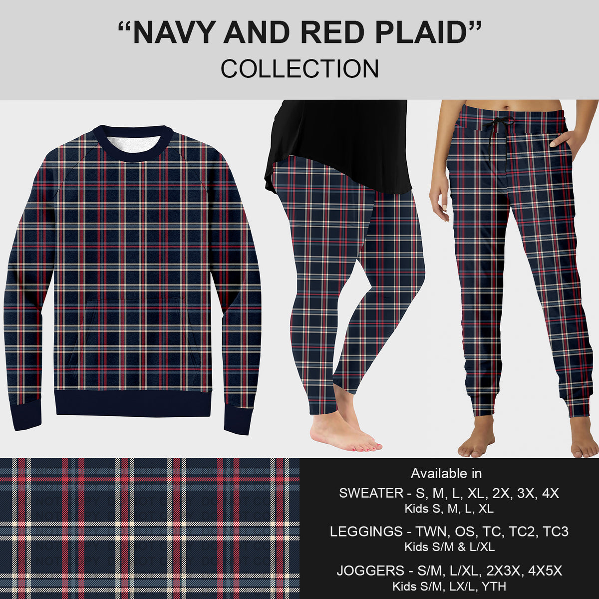PREORDER Custom Styles - Navy and Red Plaid - Closes 7 Oct - ETA early Jan 2026
