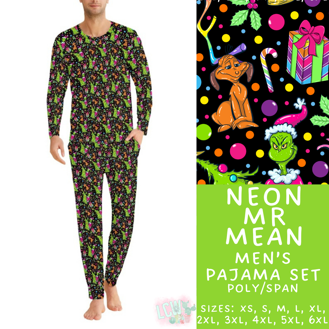 Preorder Custom Christmas Family PJ Sets - Neon Mr Mean - Closes 12 Sep - ETA late Nov 2025