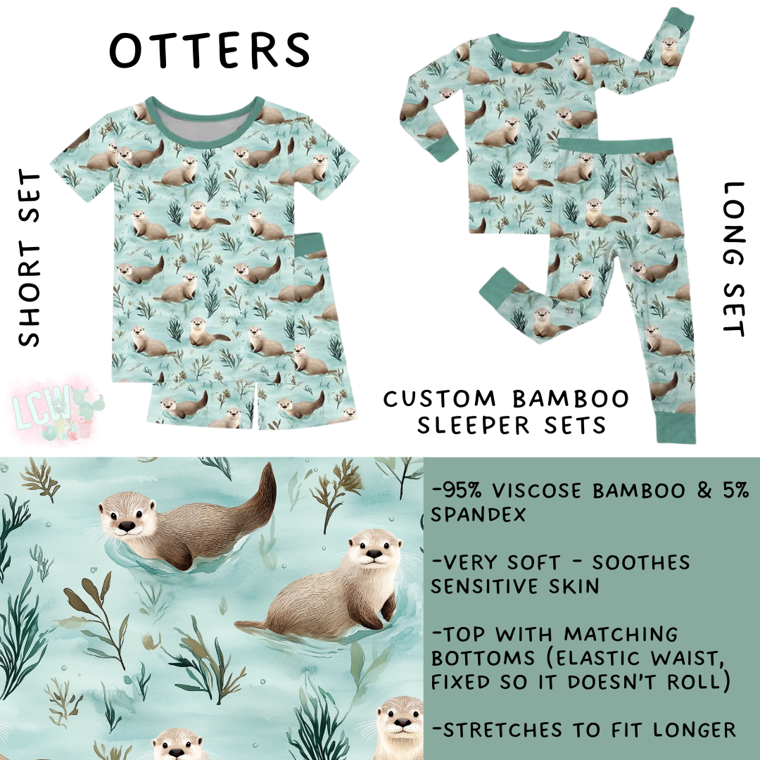 Preorder Custom Kids Bamboo Sleepwear - Otters - Closes 31 Dec - ETA late Mar 2026