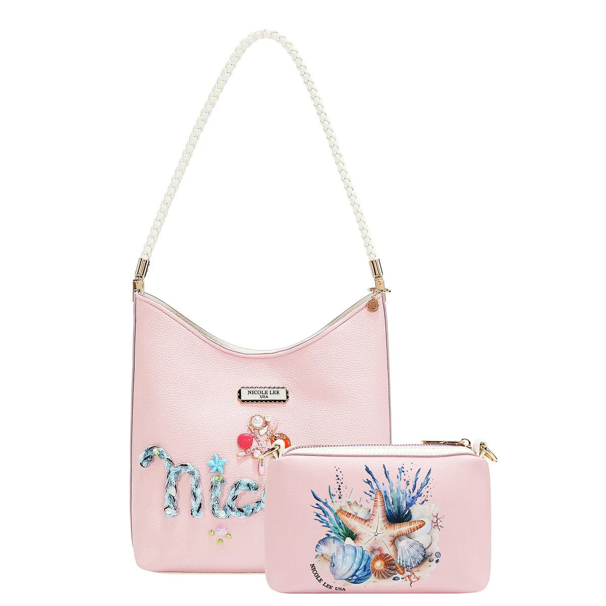 NICOLE LEE USA NICOLE OCEAN 2PC HANDBAG