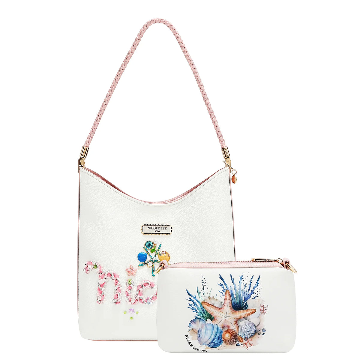 NICOLE LEE USA NICOLE OCEAN 2PC HANDBAG