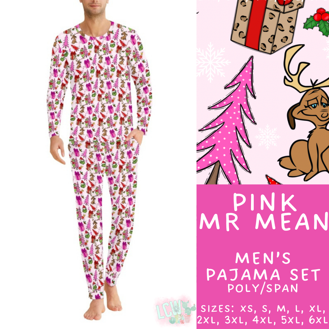 Preorder Custom Christmas Family PJ Sets - Pink Mr Mean - Closes 12 Sep - ETA late Nov 2025