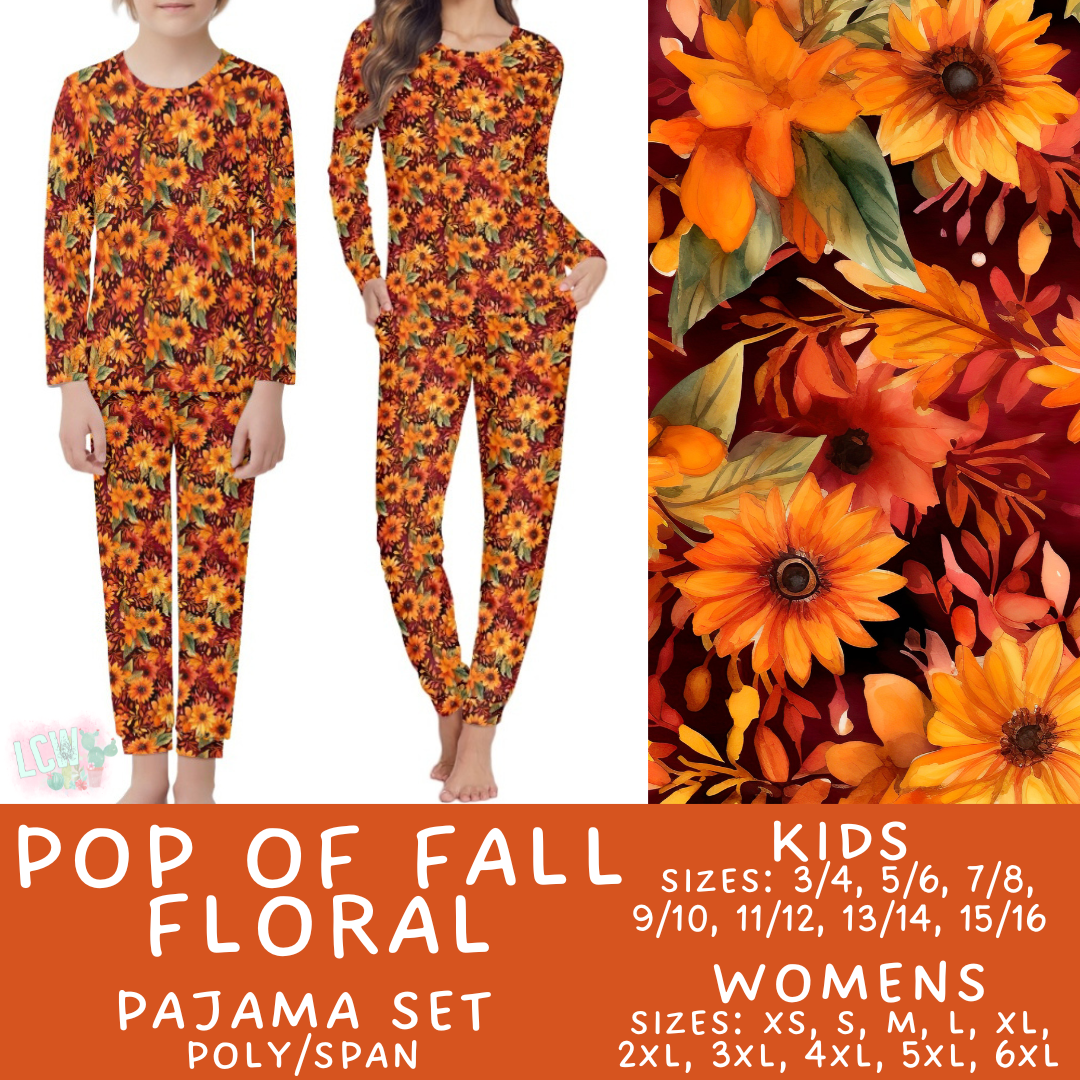 Preorder Custom Family PJ Sets - Pop Of Fall Floral - Closes 3 Sep - ETA late Nov 2025