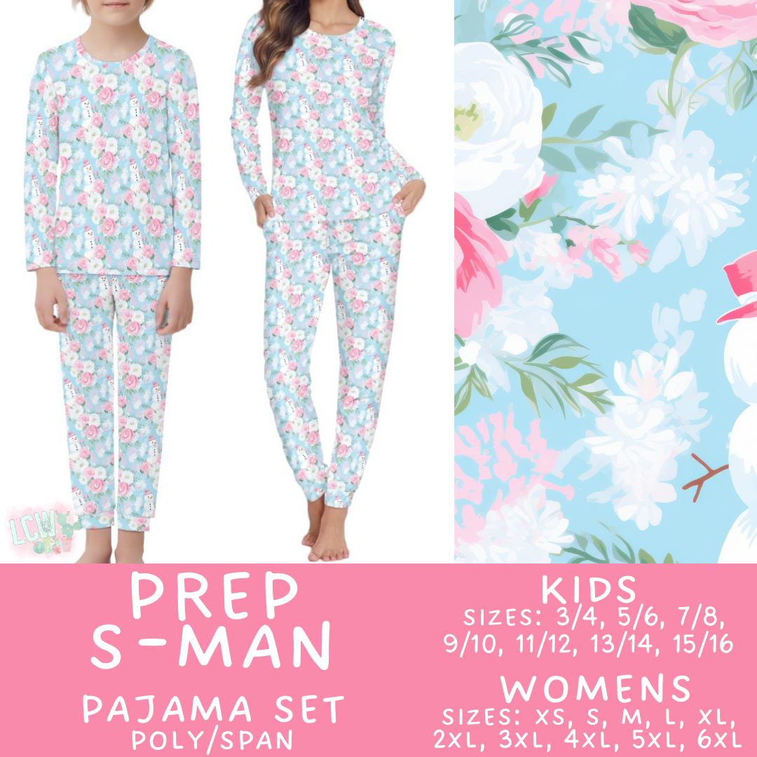 Preorder Custom Family PJ Sets - Prep Snowman - Closes 6 Oct - ETA late Dec 2025