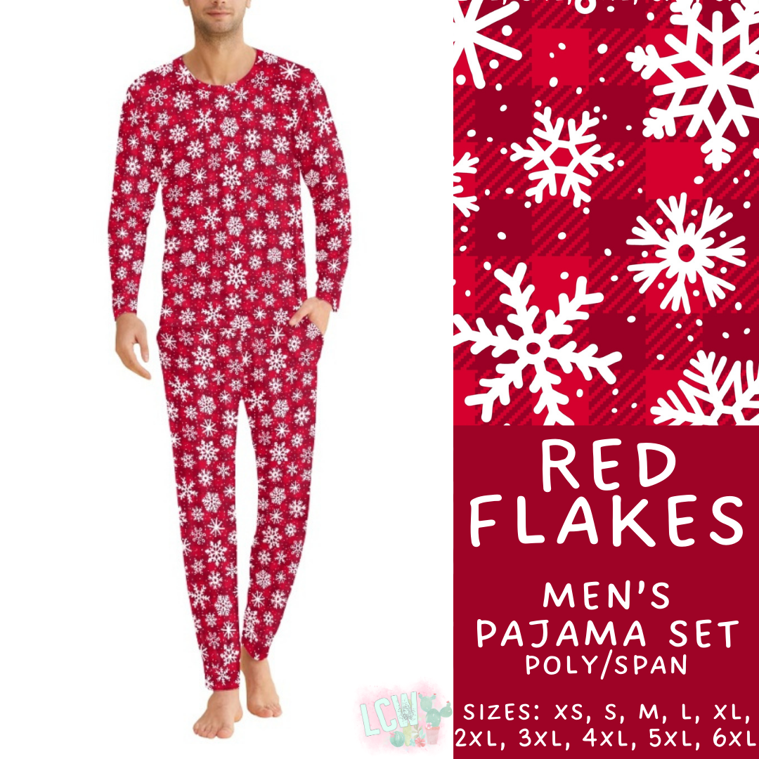 Preorder Custom Christmas Family PJ Sets - Red Flakes - Closes 12 Sep - ETA late Nov 2025