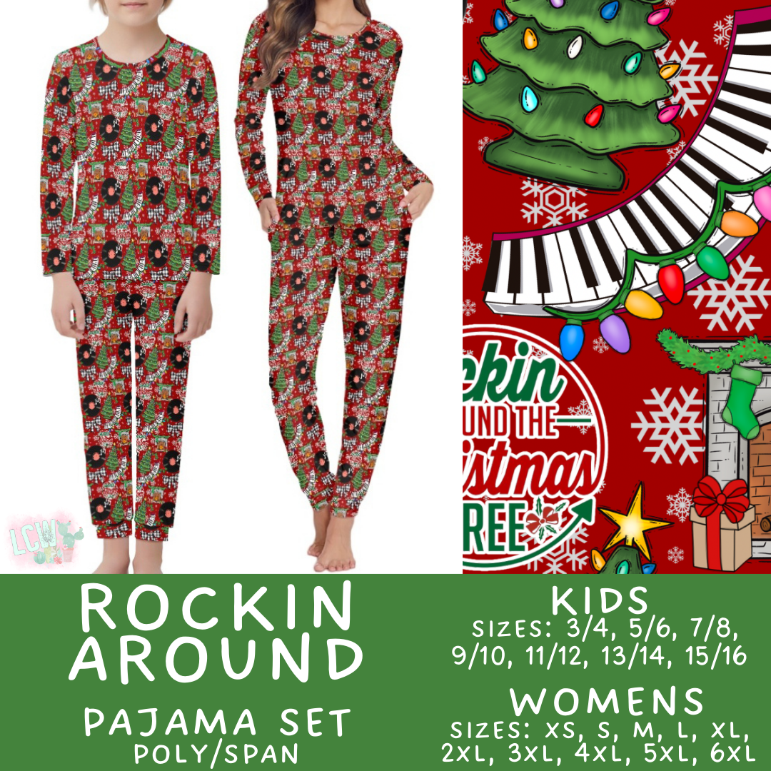 Preorder Custom Christmas Family PJ Sets - Rockin Around - Closes 12 Sep - ETA late Nov 2025