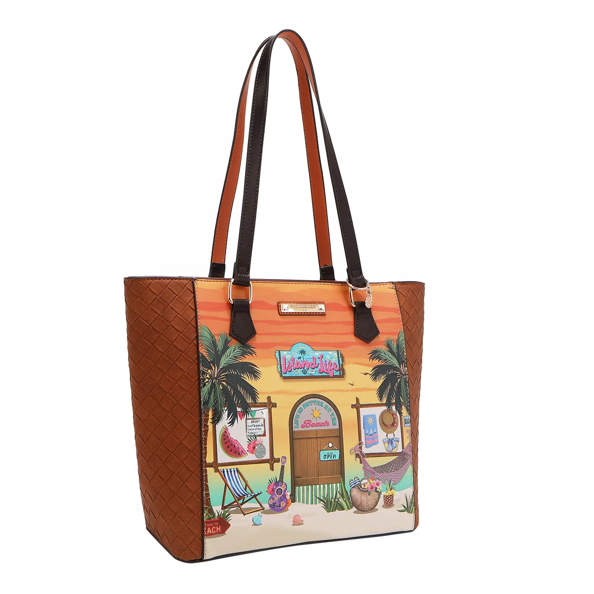 NICOLE LEE USA SUN AND SAND 3 PIECE SET (Handbag, Crossbody, Wallet)
