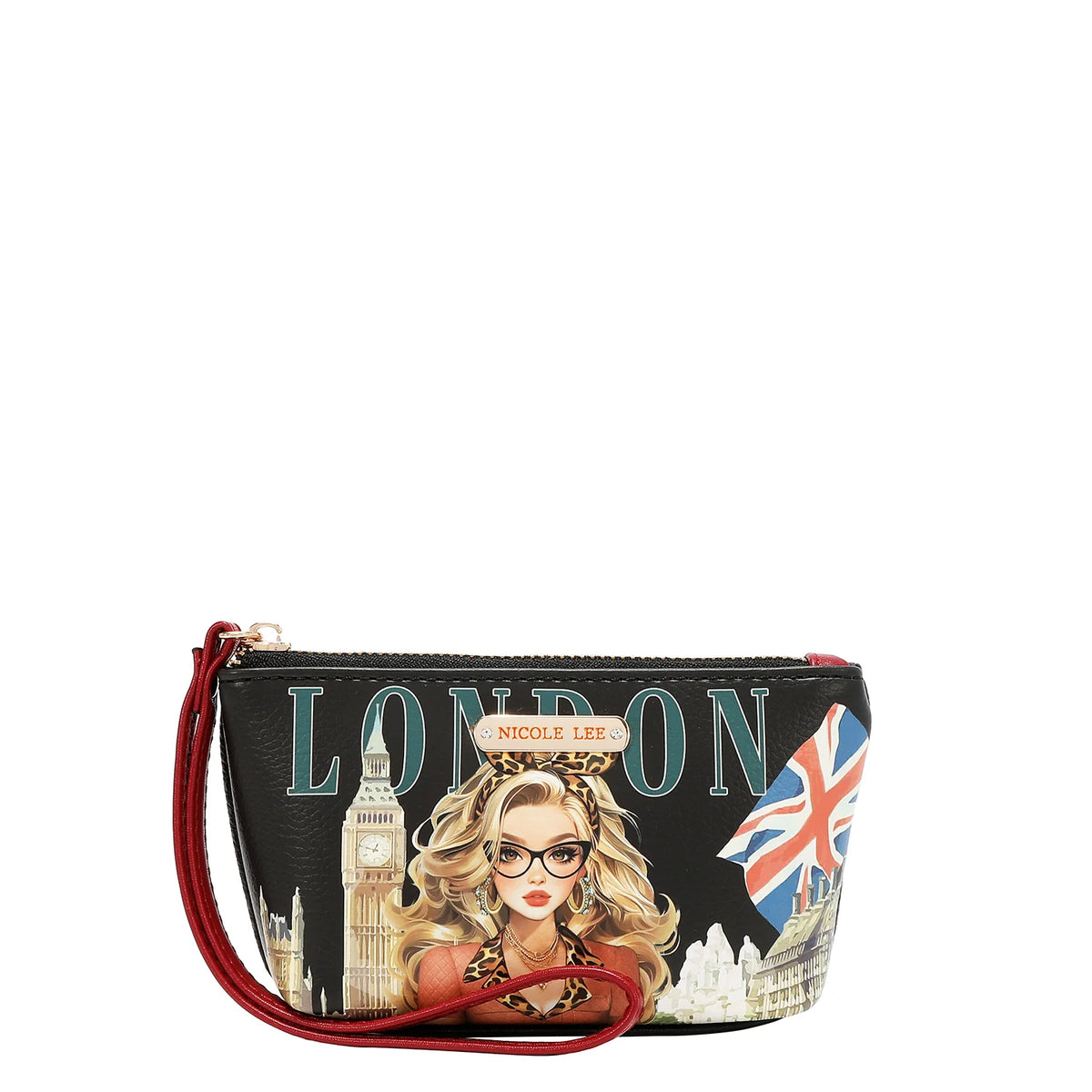 NICOLE LEE USA LONDON EYE 5 PC CONVERTIBLE BAG / BACKPACK SET (LARGE CONVERTIBLE BAG / BACKPACK, CROSSBODY, POUCH, COINPURSE, WALLET)