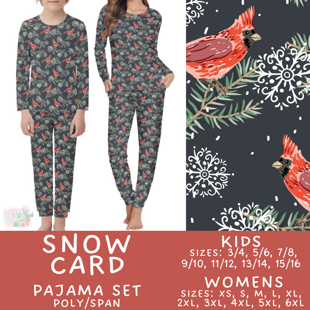 Preorder Custom Christmas Family PJ Sets - Snow Card - Closes 12 Sep - ETA late Nov 2025