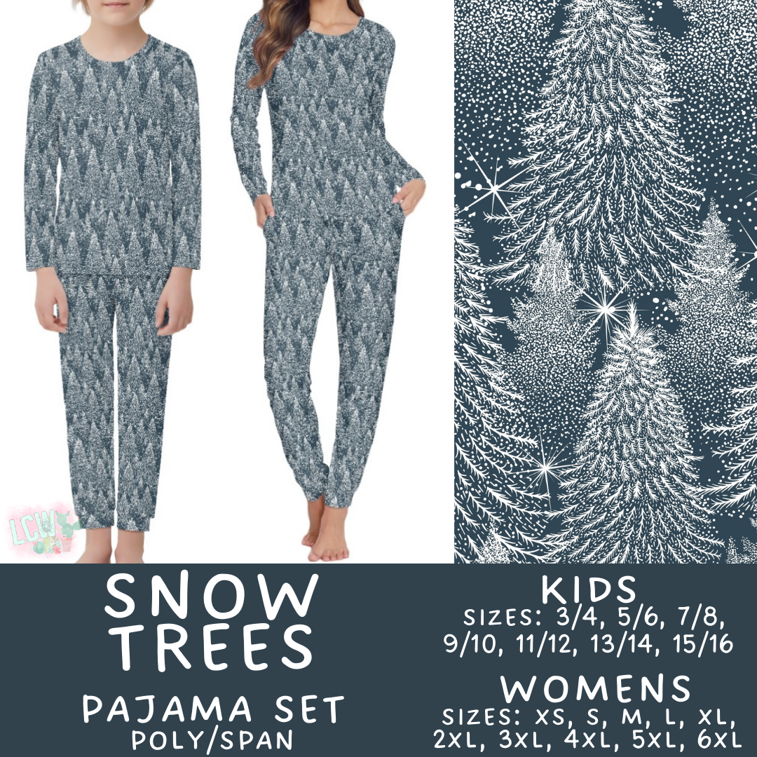 Preorder Custom Family PJ Sets - Snow Trees - Closes 6 Oct - ETA late Dec 2025