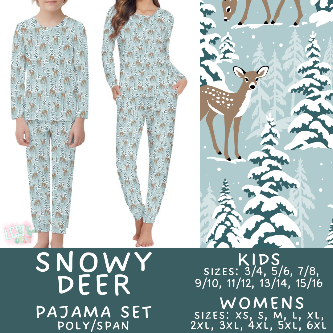 Preorder Custom Family PJ Sets - Snowy Deer - Closes 6 Oct - ETA late Dec 2025