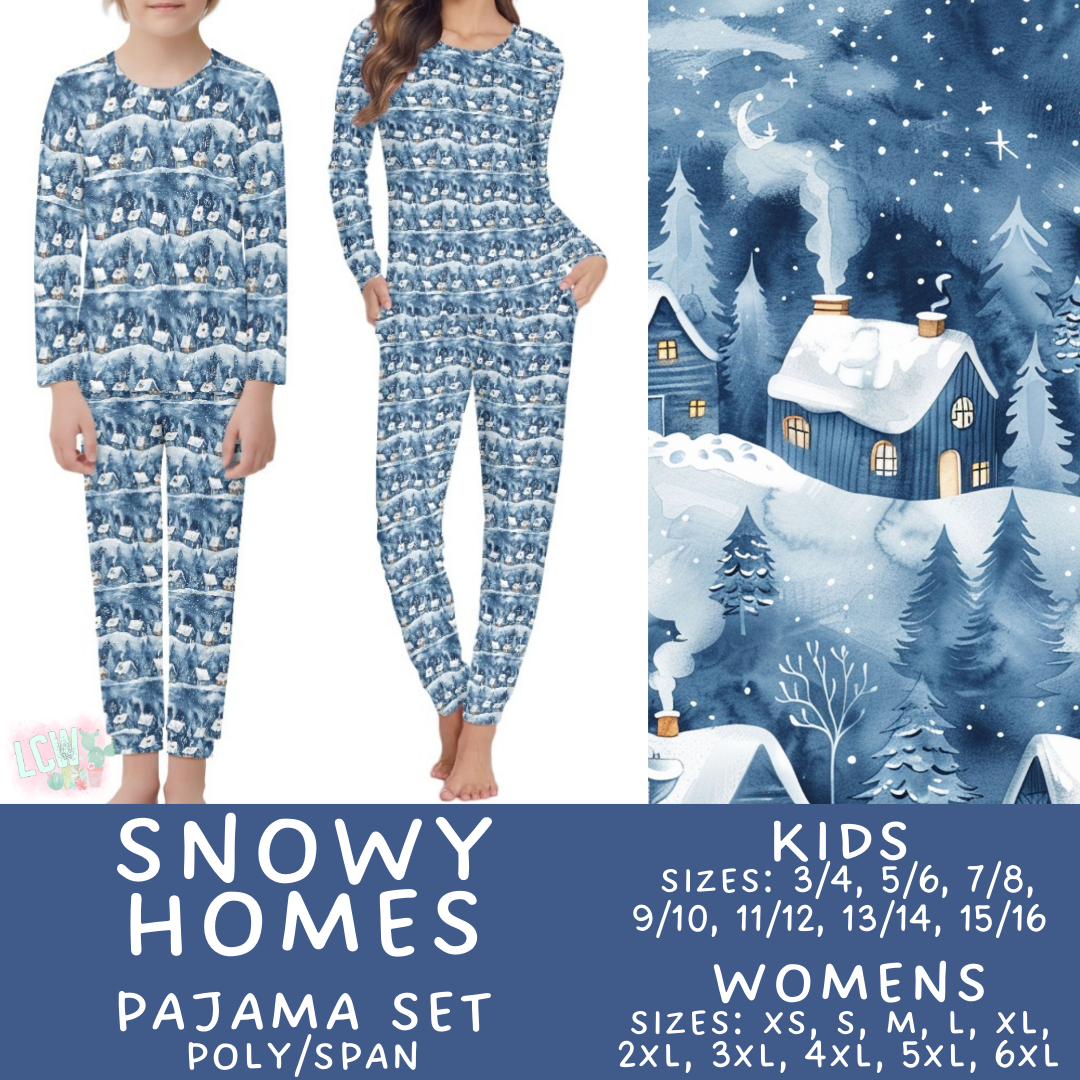 Preorder Custom Family PJ Sets - Snowy Homes - Closes 6 Oct - ETA late Dec 2025