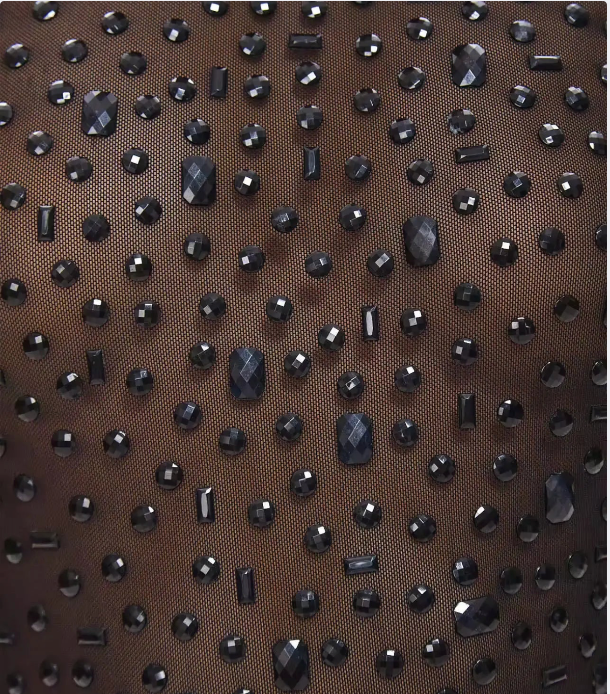 Mone Embellished Black Crystal Maxi Dress