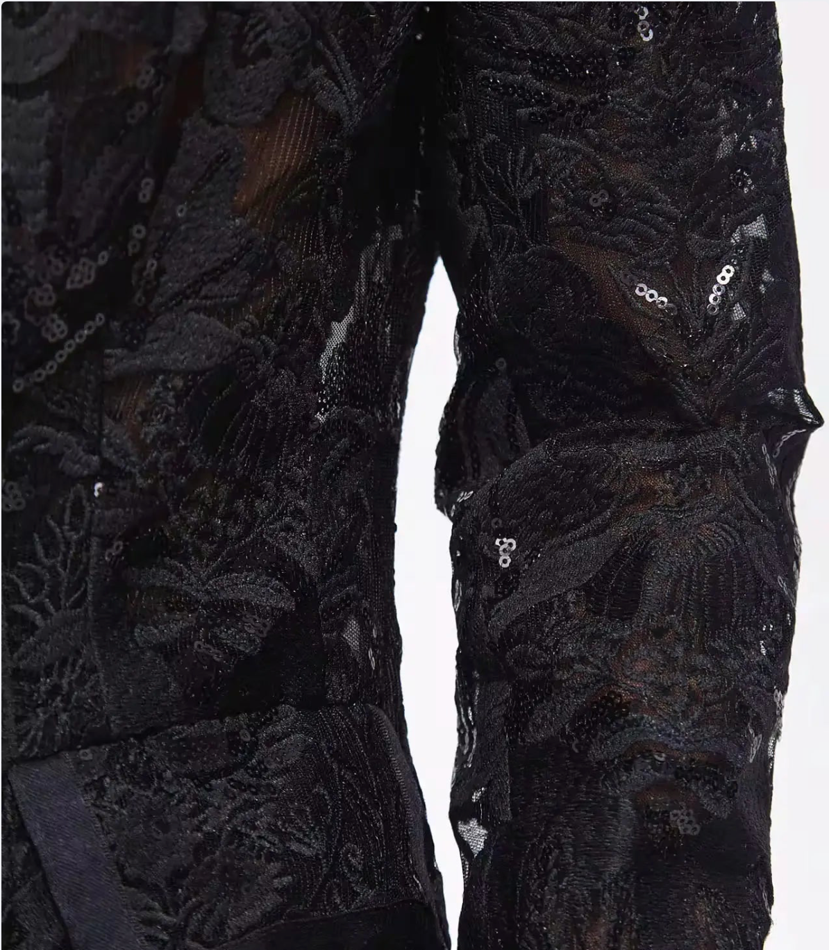 GUZUNDSTRAUS Carie Sequin Floral Blazer Set Black