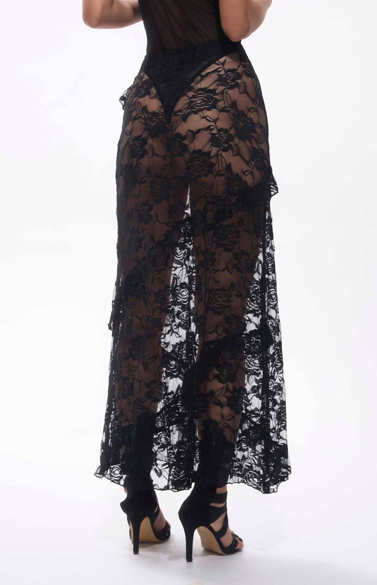 Serna Assymetrical Guipure Lace Skirt