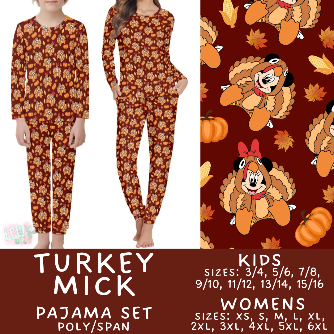 Preorder Custom Family PJ Sets - Turkey Mick - Closes 3 Sep - ETA late Nov 2025