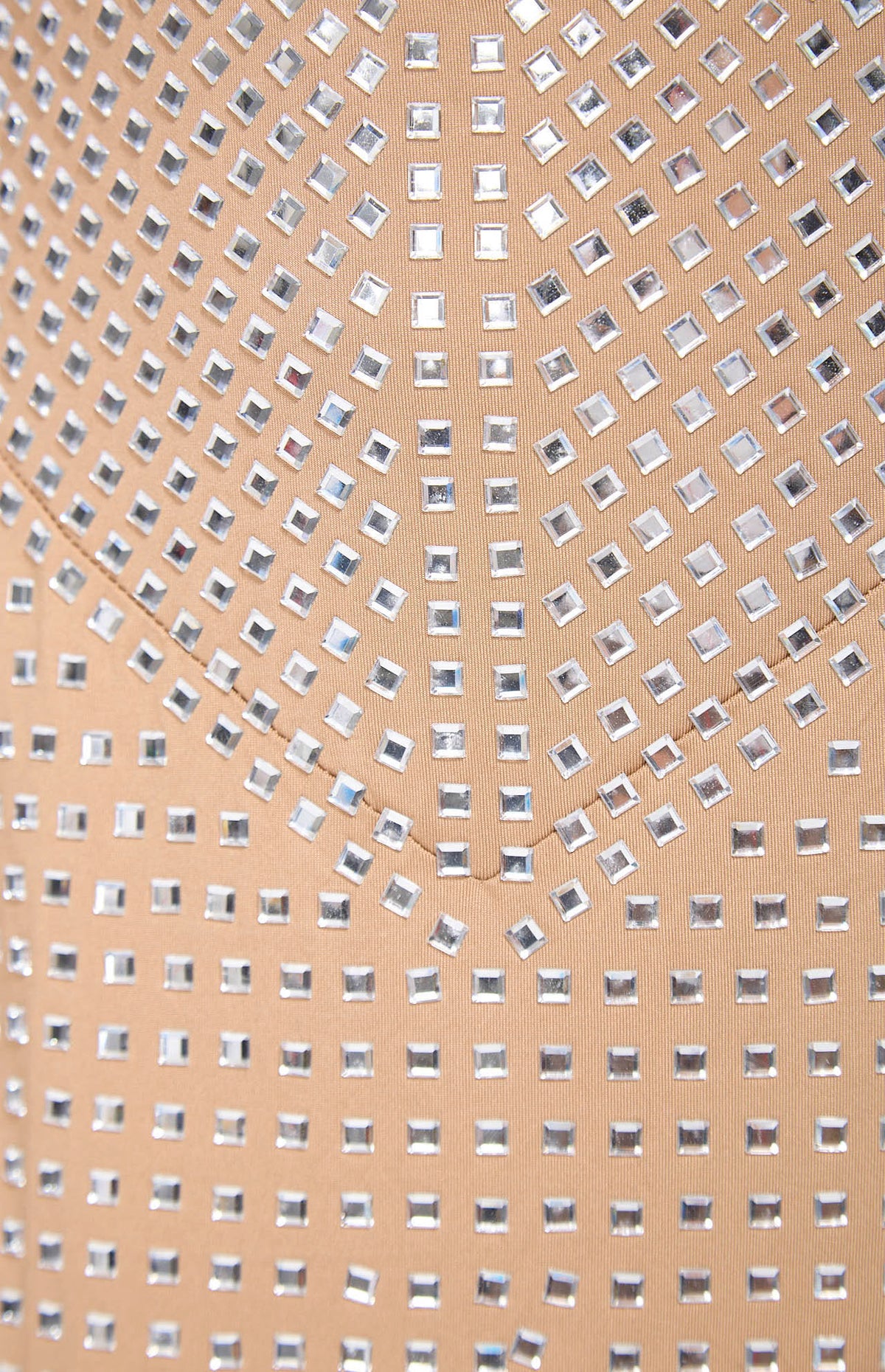 Vena Embellished Cut-Out Crystal Maxi Dress Beige