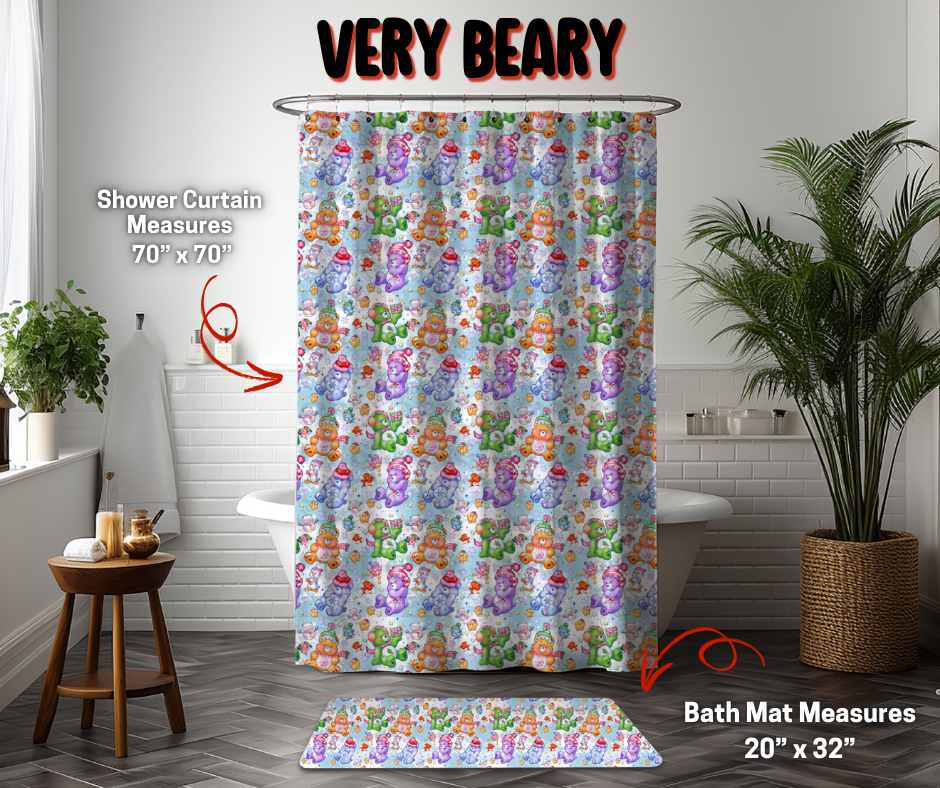Preorder Custom Shower Curtain / Bath Mat - Very Beary - Closes 8 Sep - ETA early Jan 2026