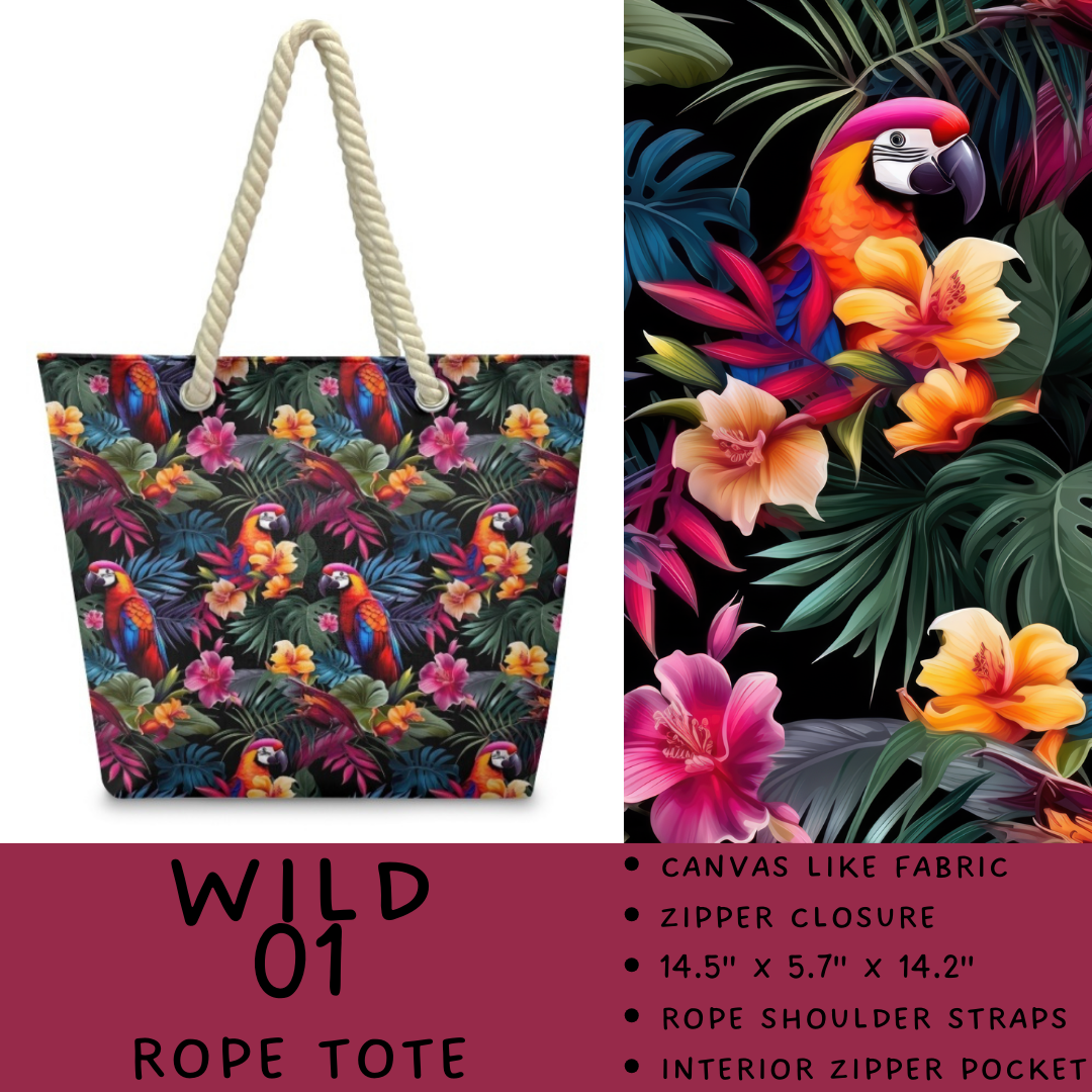 Preorder Custom Wild Side Rope Totes / Card Holders - Closes 29 Dec - ETA late Mar 2026