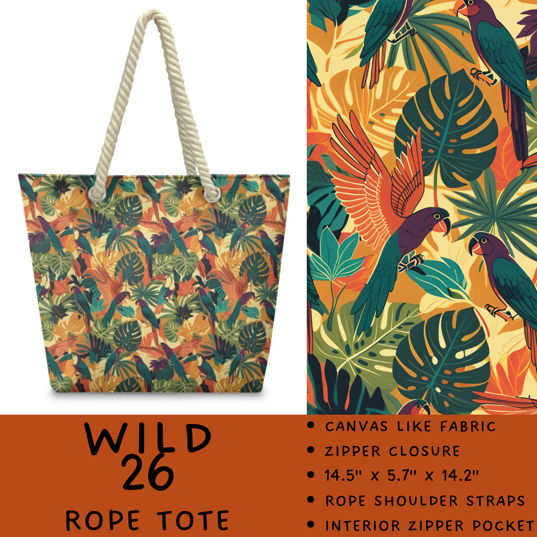 Preorder Custom Wild Side Rope Totes / Card Holders - Closes 29 Dec - ETA late Mar 2026