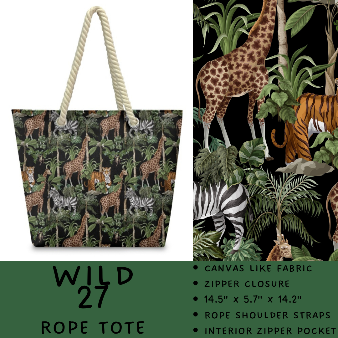 Preorder Custom Wild Side Rope Totes / Card Holders - Closes 29 Dec - ETA late Mar 2026