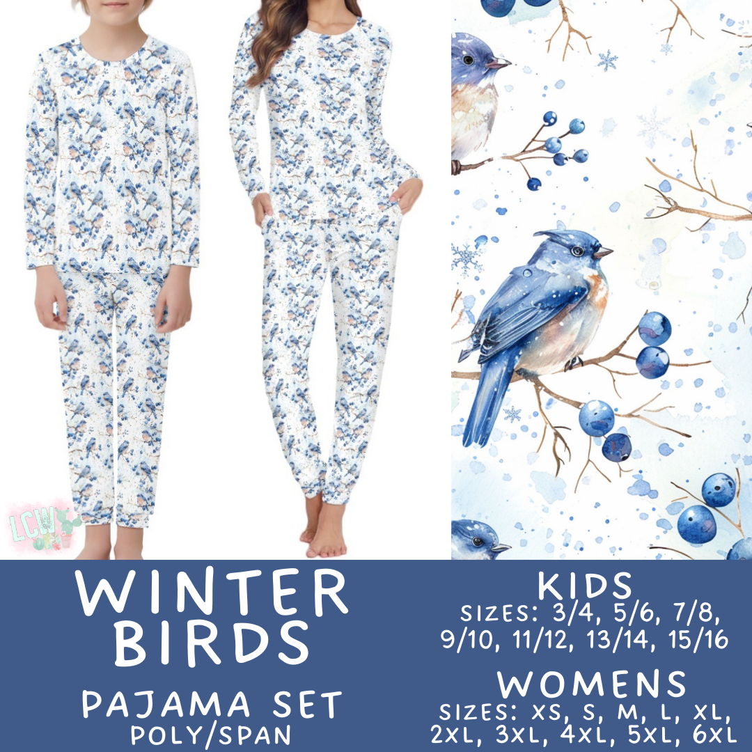 Preorder Custom Family PJ Sets - Winter Birds - Closes 6 Oct - ETA late Dec 2025