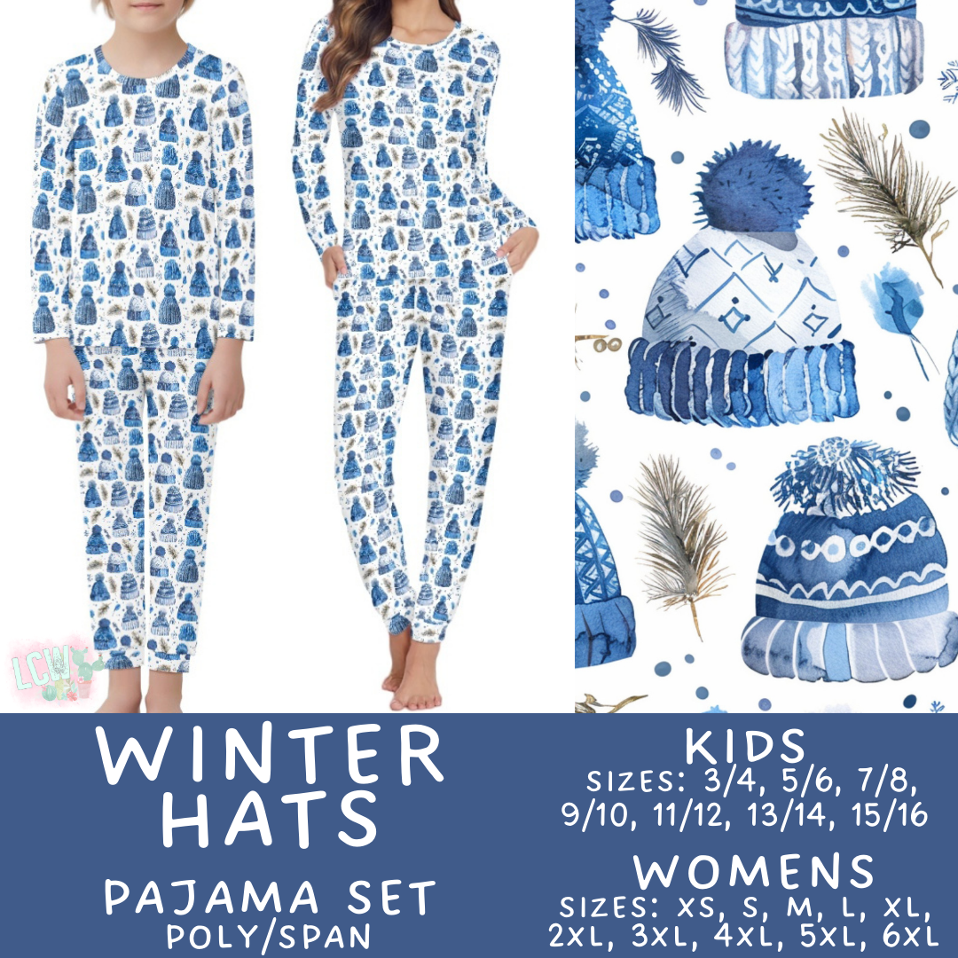 Preorder Custom Family PJ Sets - Winter Hats - Closes 6 Oct - ETA late Dec 2025