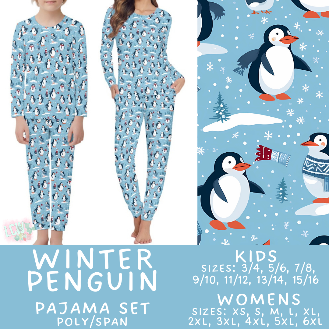 Preorder Custom Family PJ Sets - Winter Penguin - Closes 6 Oct - ETA late Dec 2025