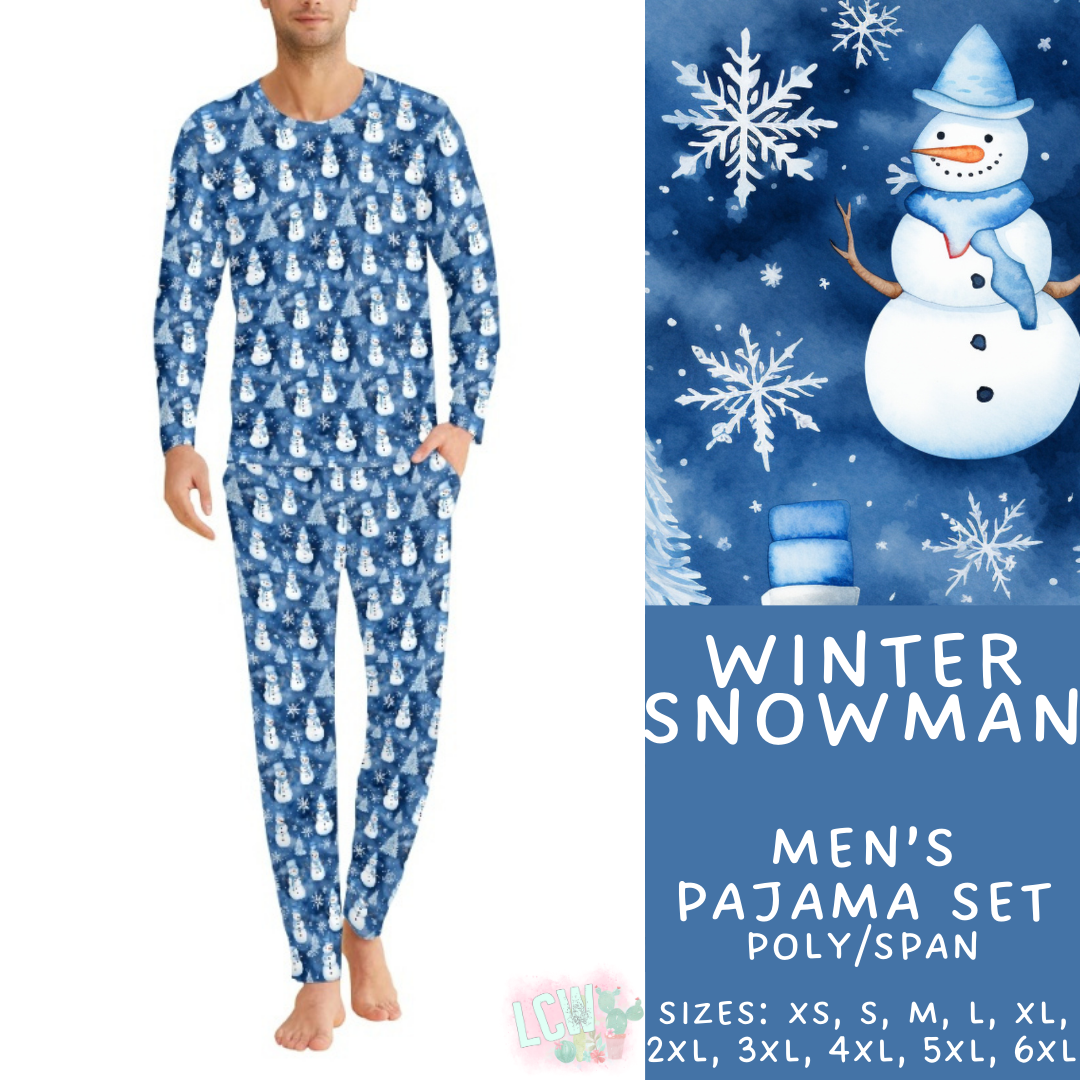 Preorder Custom Family PJ Sets - Winter Snowman - Closes 6 Oct - ETA late Dec 2025
